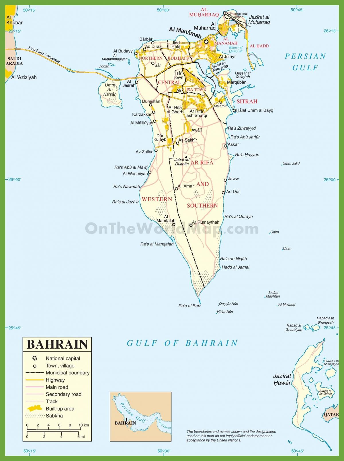 Bahrein városok térkép