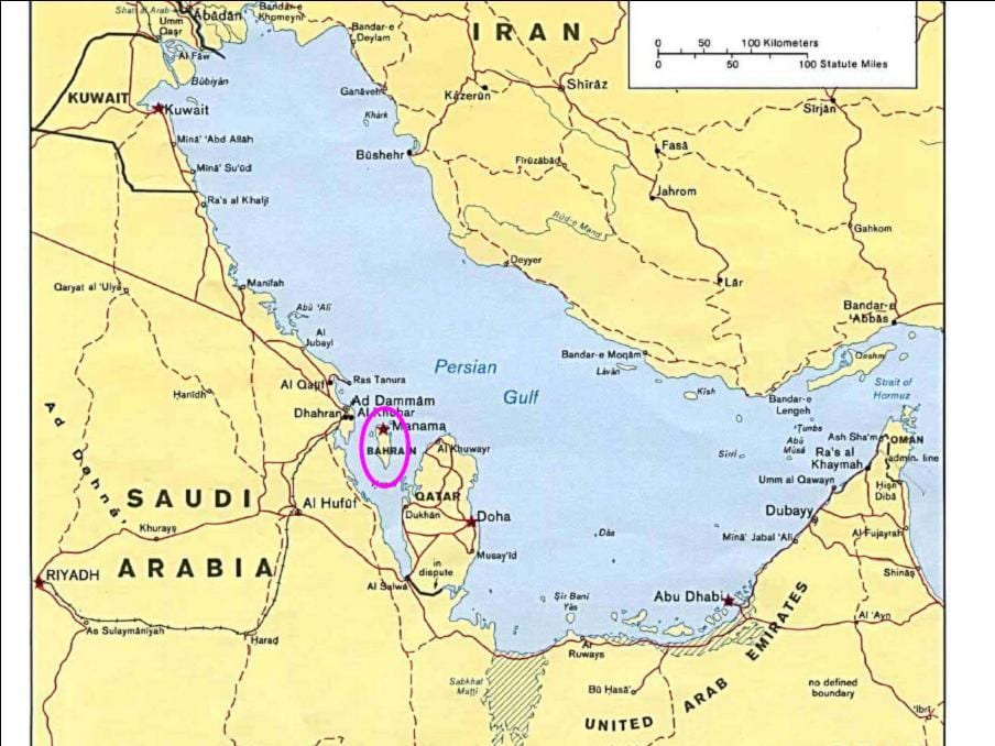 térkép Bahrein-sziget