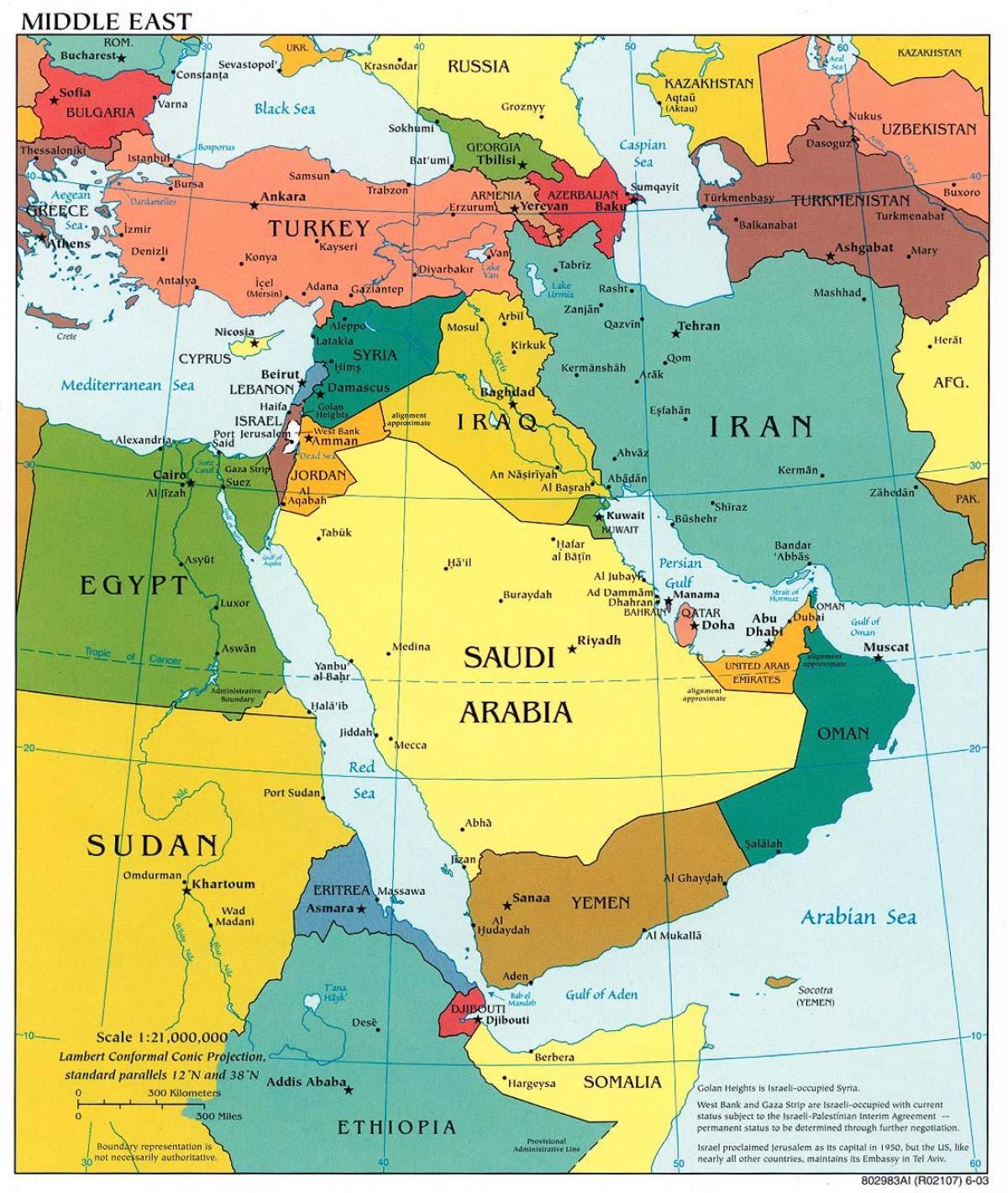 Bahrein a közel-kelet térkép