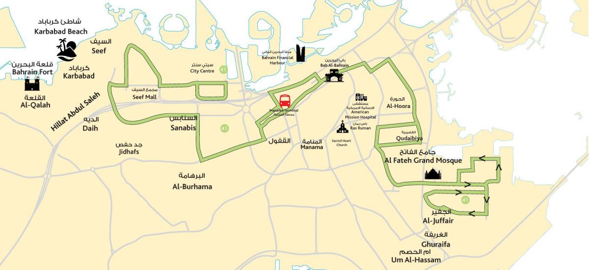 térkép city center Bahreini