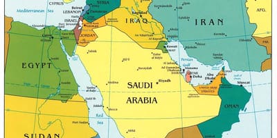 Bahrein a közel-kelet térkép